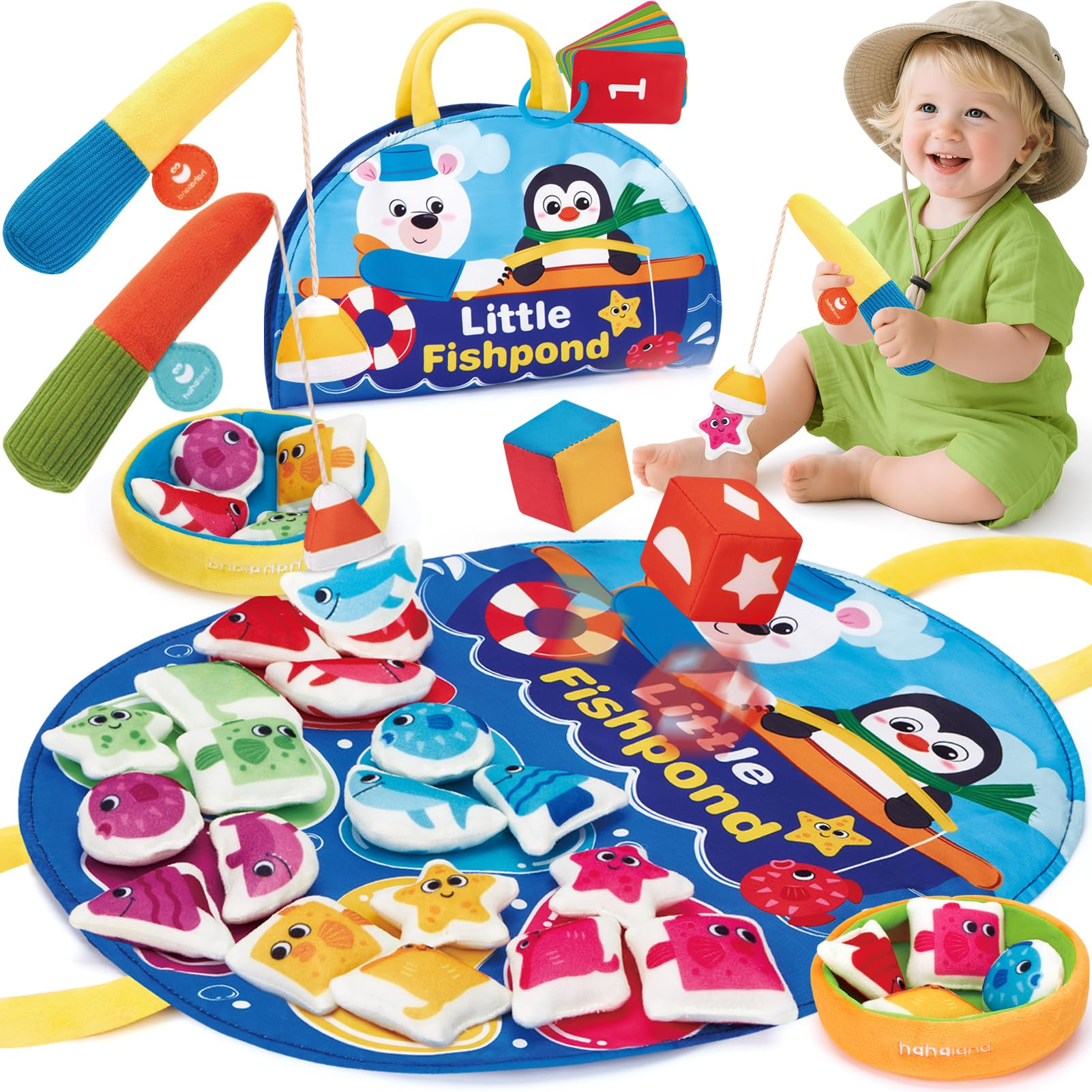 hahaland Montessori Toys for 1 Year Old - Fishing Game for Toddlers 1-3 with Shapes Colors Learni... | Amazon (US)