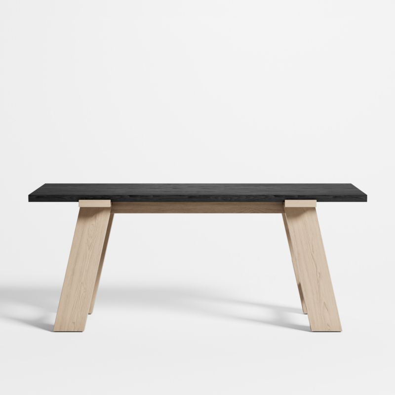 Madison 72 Ebonized Pine Wood Desk with Bleached Base + Reviews | Crate & Barrel | Crate & Barrel