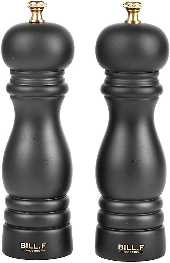 BILL.F Wood Salt and Pepper Mill Set of 2, Pepper Grinders, Salt Shakers with Adjustable Ceramic ... | Amazon (US)