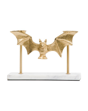 Aluminium Bat Taper Candle Holder With Marble Base | TJ Maxx