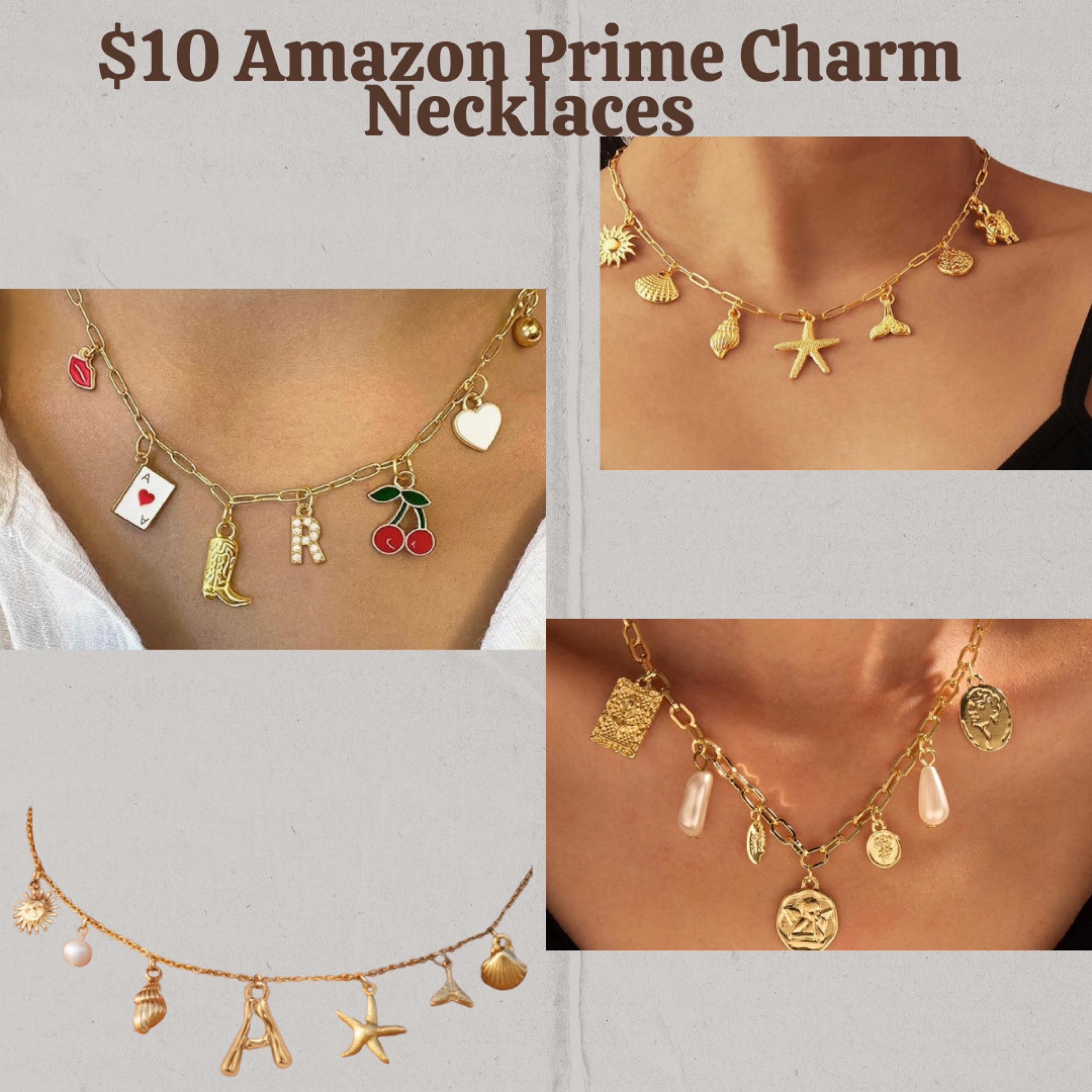 $10 charm necklaces on Amazon for prime day!!! Summer jewelry 

#LTKfindsunder50 #LTKsalealert #LTKSeasonal