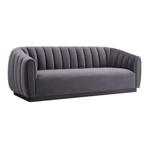 TOV Furniture Arno 32.5"H Transitional Sumptuous Velvet Upholstered Sofa in Gray | Cymax
