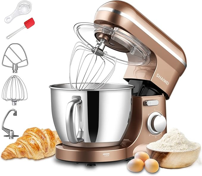 Kitchen Stand Mixer, 6.5-QT 660W Electric Food Mixer, 6 Speeds Kitchen Mixer with Dough Hook, Egg... | Amazon (US)