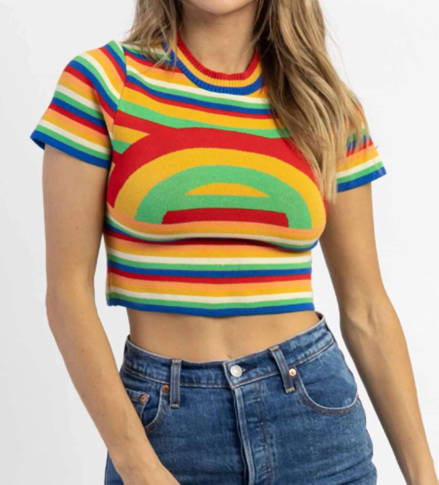 Over The Crop Top In Rainbow | Shop Simon