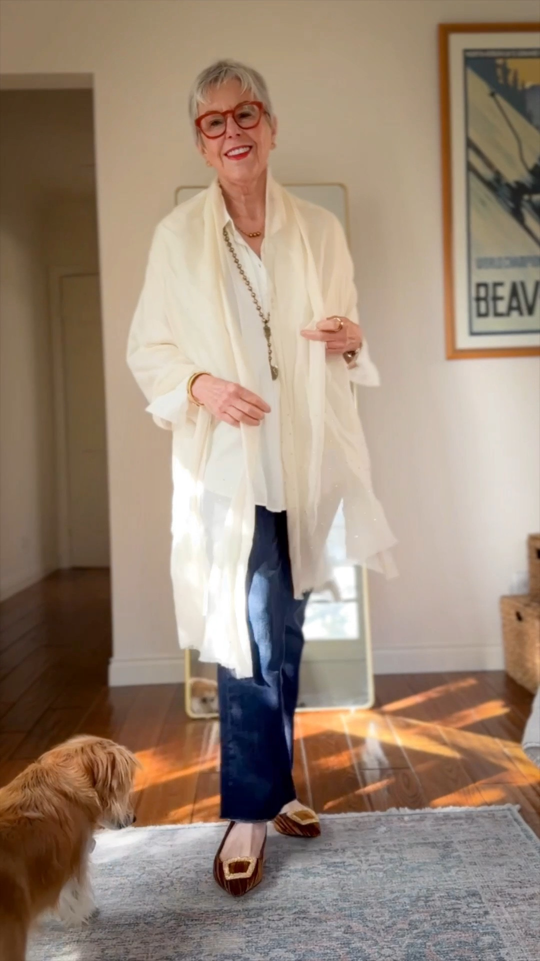 Stylish holiday outfit idea for those in warmer weather! 

*jeans and blouse on sale!

#LTKHoliday #LTKOver40 #LTKSeasonal