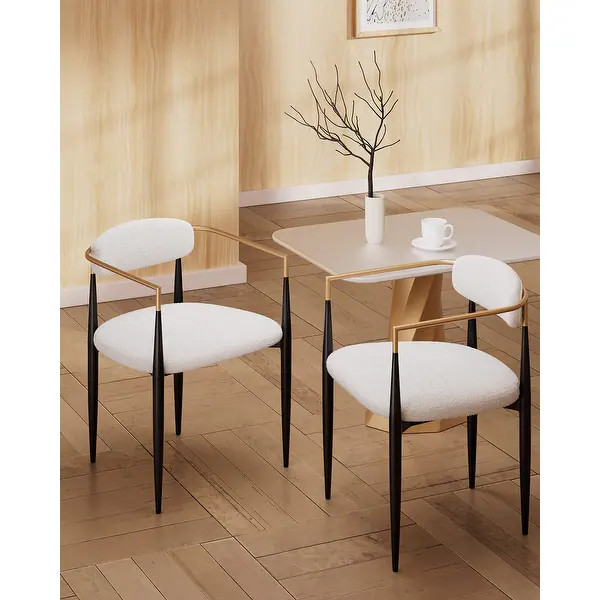 Morden Fort Modern Boucle Dining Chairs Velvet Armchair Set of 2 - Bed Bath & Beyond - 38951502 | Bed Bath & Beyond