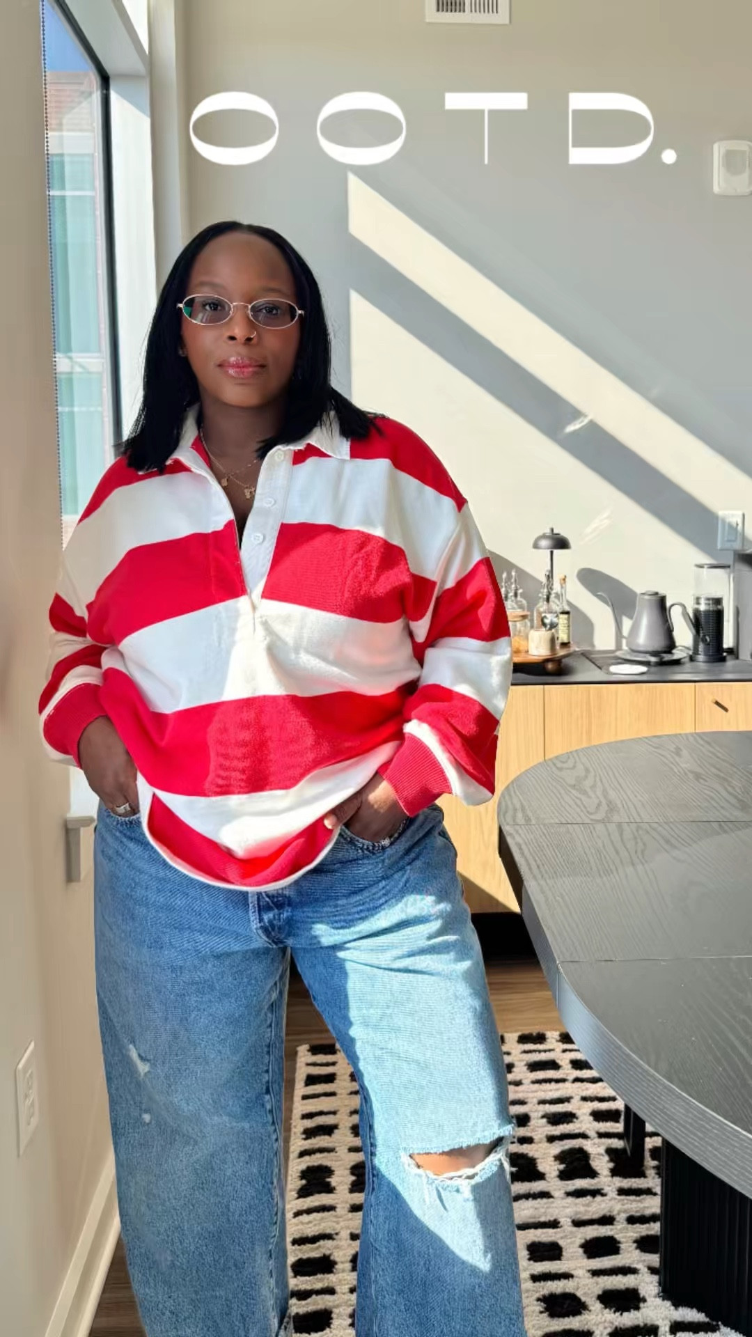 chill fit 🤝🏾 me

we still gonna give a little razzle dazzle, but being comfy is priority numero uno for me 

this rugby shirt from American Eagle fits the bill [so much so, I have it in red and blue]

the best part--top & jeans together was around $50 

shirt: size M
jeans: size 38 for baggy look

#LTKMidsize #LTKShoeCrush #LTKFindsUnder50