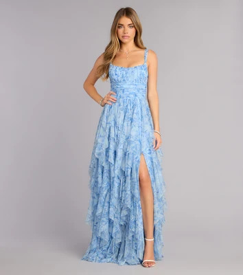 Luna Floral Ruffled Formal Dress | Windsor Stores