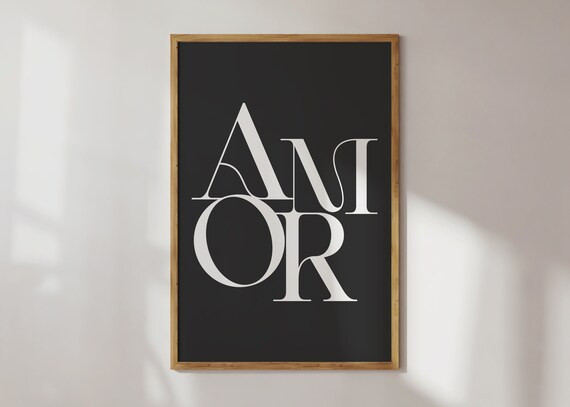 Amor print, love quote, typography print, Spanish word art, Spanish print, romance quote, printab... | Etsy (US)