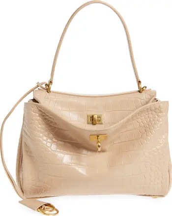 Small Rodeo Croc Embossed Leather Top Handle Bag | Nordstrom