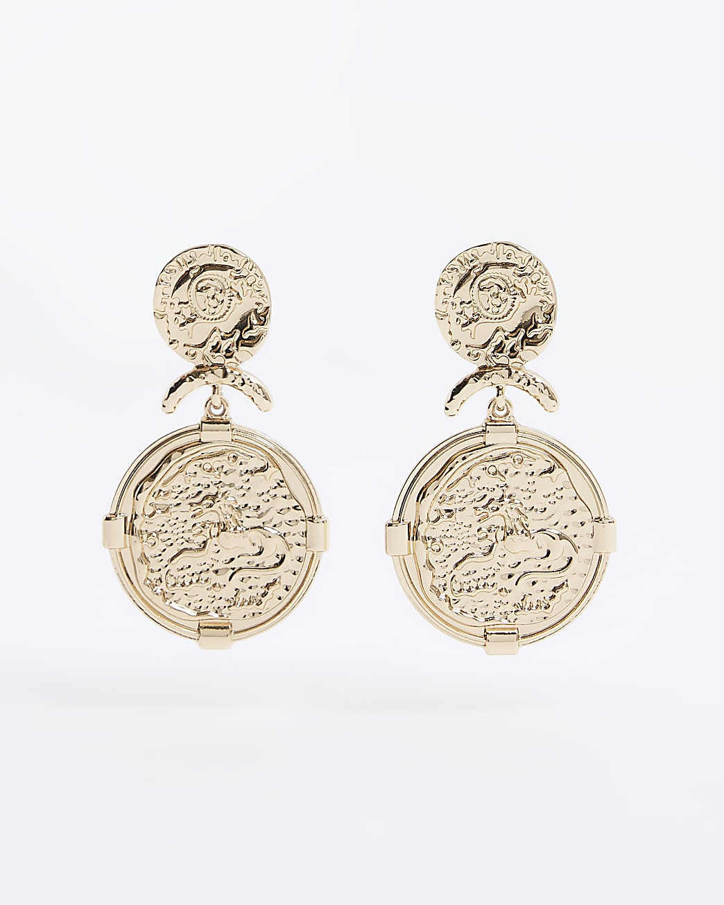 Gold Coin Drop Earrings | River Island (UK & IE)