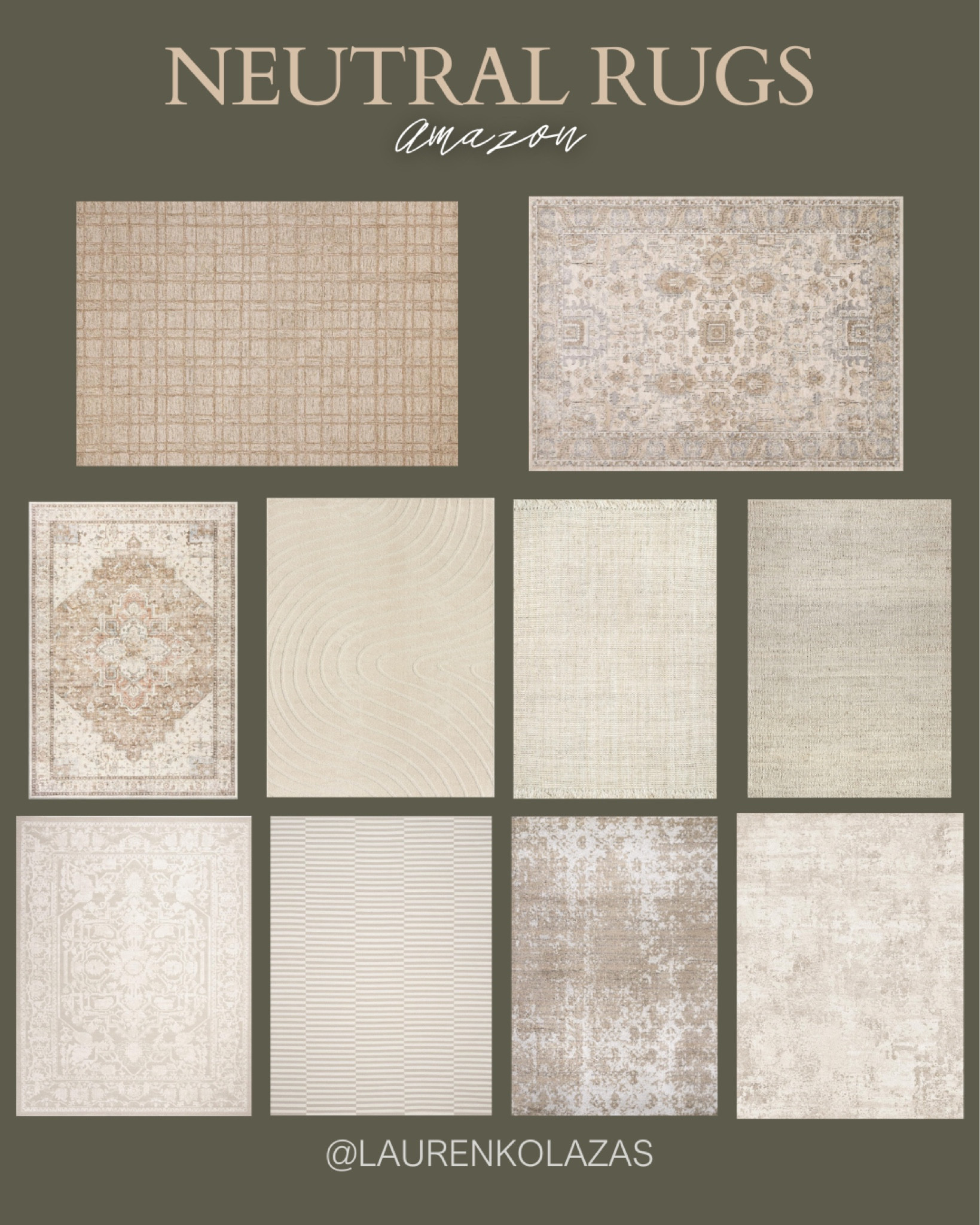 Give your home a classic makeover with this collection of neutral rugs from Amazon!
#homedecor #neutralaesthetic #designtips #livingroominspo

#LTKhome #LTKSeasonal #LTKstyletip