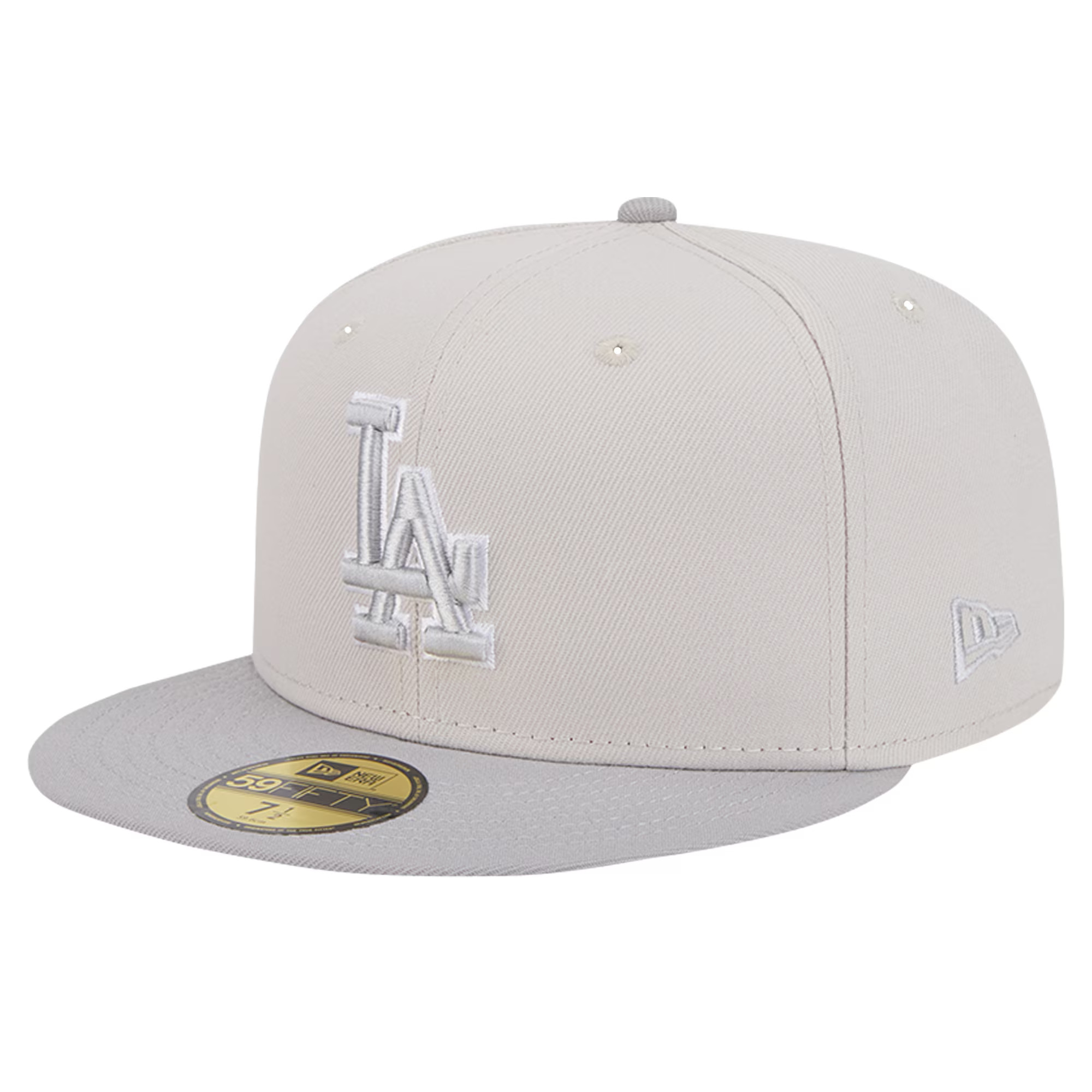 Los Angeles Dodgers New Era Two-Tone Color Pack 59FIFTY Fitted Hat - Khaki/Gray | Lids