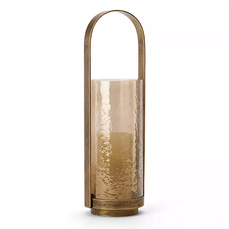 Camilla Antique Gold Glass Lantern, 16.5 in. | Kirklands Home | Kirklands