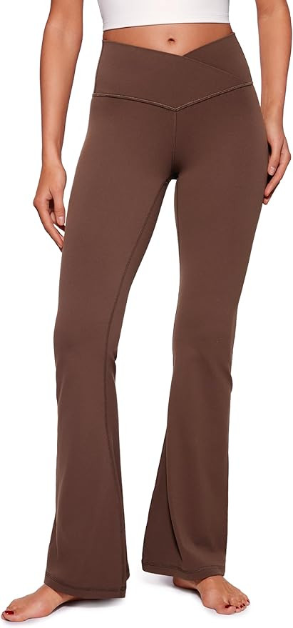 CRZ YOGA Butterluxe Crossover Flare Leggings 29''/31''/33" - High Waist V Cross Bootcut Bell Bott... | Amazon (US)