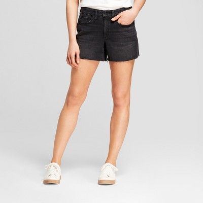 Women's High-Rise Midi Jean Shorts - Universal Thread™ Black 10 | Target
