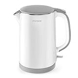 Electric Kettle, Miroco Double Wall 100% Stainless Steel Cool Touch Tea Kettle with 1500W Fast Boili | Amazon (US)