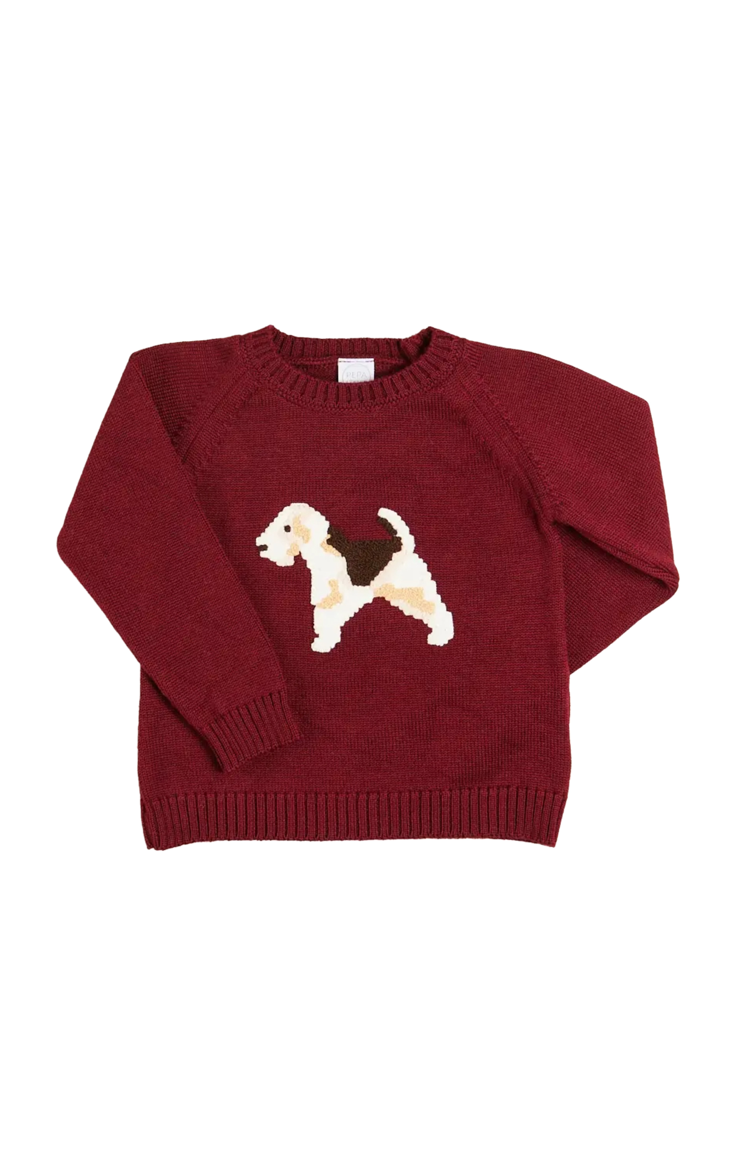 Doggy Intarsia Jumper in Burgundy (12mths-4yrs) | Moda Operandi (Global)