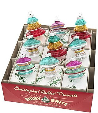 Christopher Radko Shiny Brite Vivid Vintage Unique Shaped Ornaments Set of 9 | Dillard's