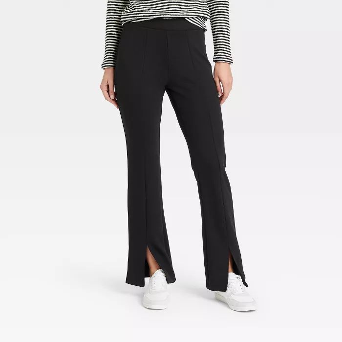 Women's Mid-Rise Straight Leg Trousers - Who What Wear™ Black | Target