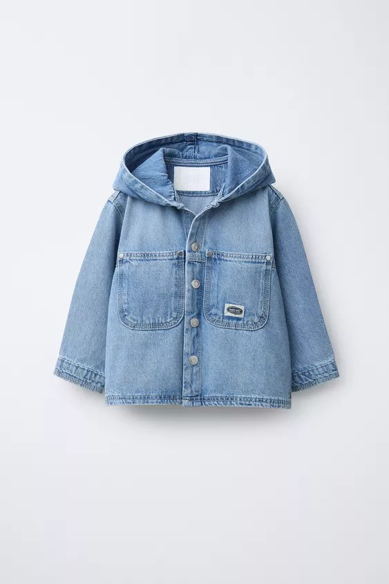 DENIM HOODIE OVERSHIRT | Zara US