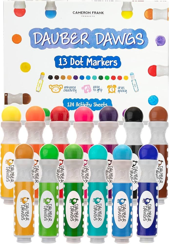 Washable Dot Markers 13 Pack With 124 Activity Sheets For Kids, Gift Set With Toddler Art Activit... | Amazon (US)