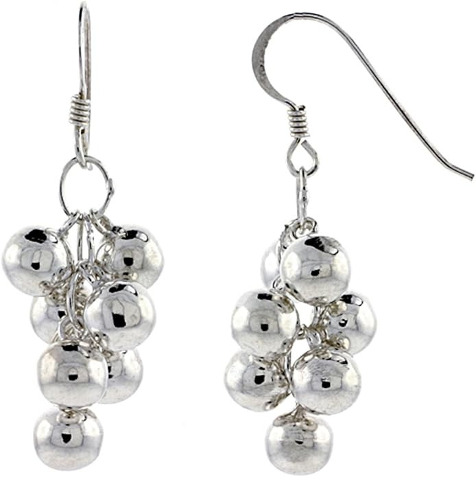 Sterling Silver Grape Cluster Earrings 15/16 inch | Amazon (US)