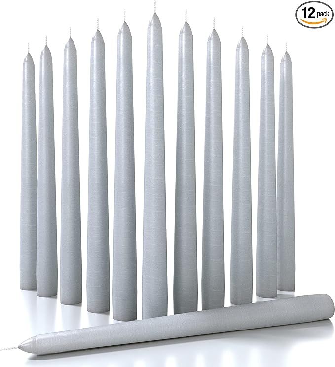 CANDWAX 10 inch Taper Candles Set of 12 - Dripless Taper Candles and Unscented Candlesticks - Per... | Amazon (US)