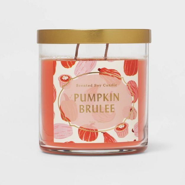 15.1oz 2-Wick Lidded Glass Jar Pumpkin Brulee Candle Orange - Opalhouse™ | Target