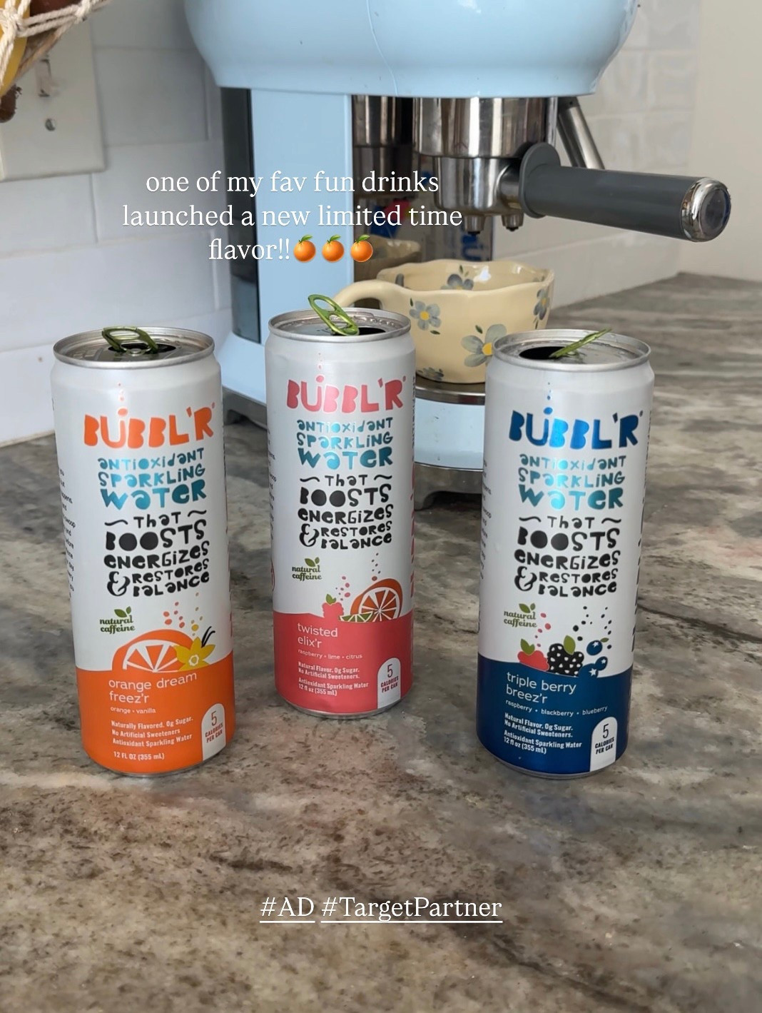 #ad Shop these @drinkbubblr drinks at @target , their new flavor, orange freez’r, is available for a limited time this summer only and one of my personal favs! with antioxidants, natural caffeine & naturally sweetened these are a fun drink everyone will love🍊🫐🍇 #Target #TargetPartner #BUBBLR #bubbleswithbenefits #BUBBLRlovr


#LTKParties #LTKSeasonal