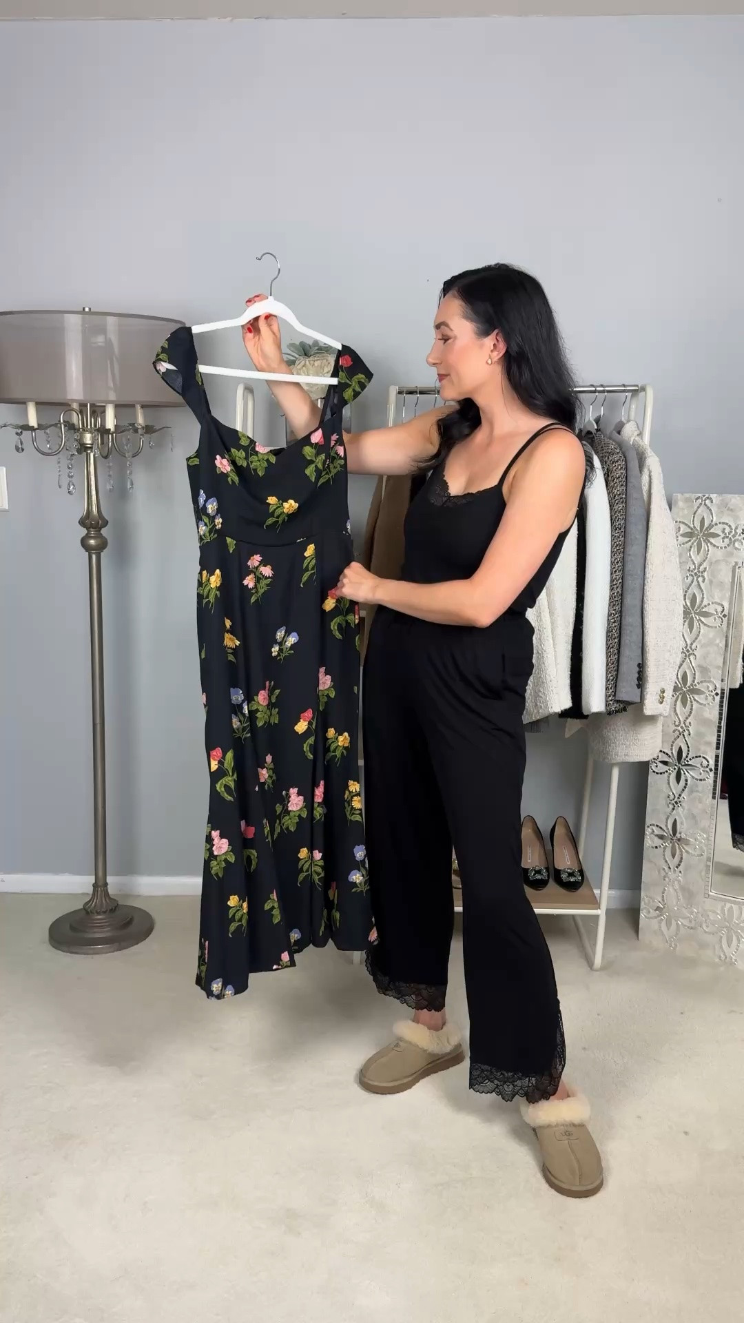 GRWM for a night at the conservatory 🌸🖤

Floral dress size 6, sized up 
Black heels size 37.5, sized up half size

#datenightoutfit #weddingguestdress #floraldress #grwm

#LTKWedding #LTKSaleAlert #LTKgrwm