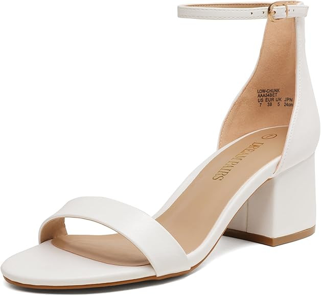 DREAM PAIRS Womens Low-Chunk Low Heel Pump Sandal | Amazon (US)