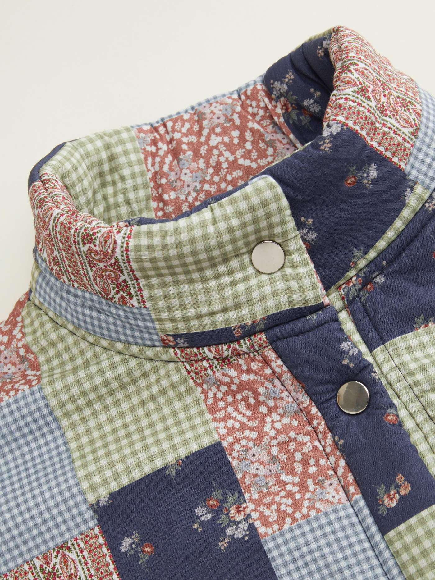 Fleece Fleece Floral Patchy Stand Collar Drawstring Oversized Jacket For Daily Casual | Cider