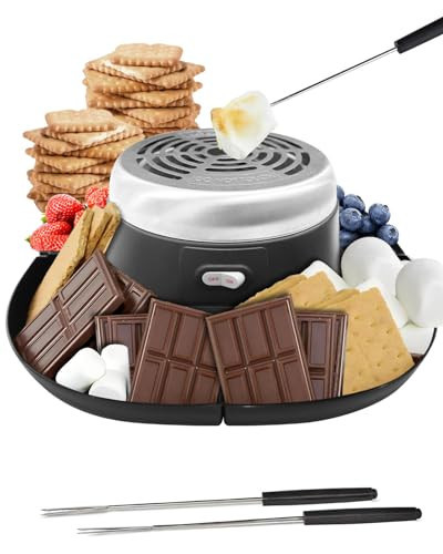 Smores Maker Tabletop Indoor Kit, Indoor Smore Maker Smores Kit Flameless S'mores Maker, Tabletop Smores Maker,Movie Night Supplies Housewarming Christmas Gifts, 120V | Amazon (US)