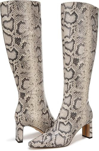 Sam Edelman Women's Sylvia Knee High Boot Roccia Python Wide Calf 8.5 Medium | Amazon (US)