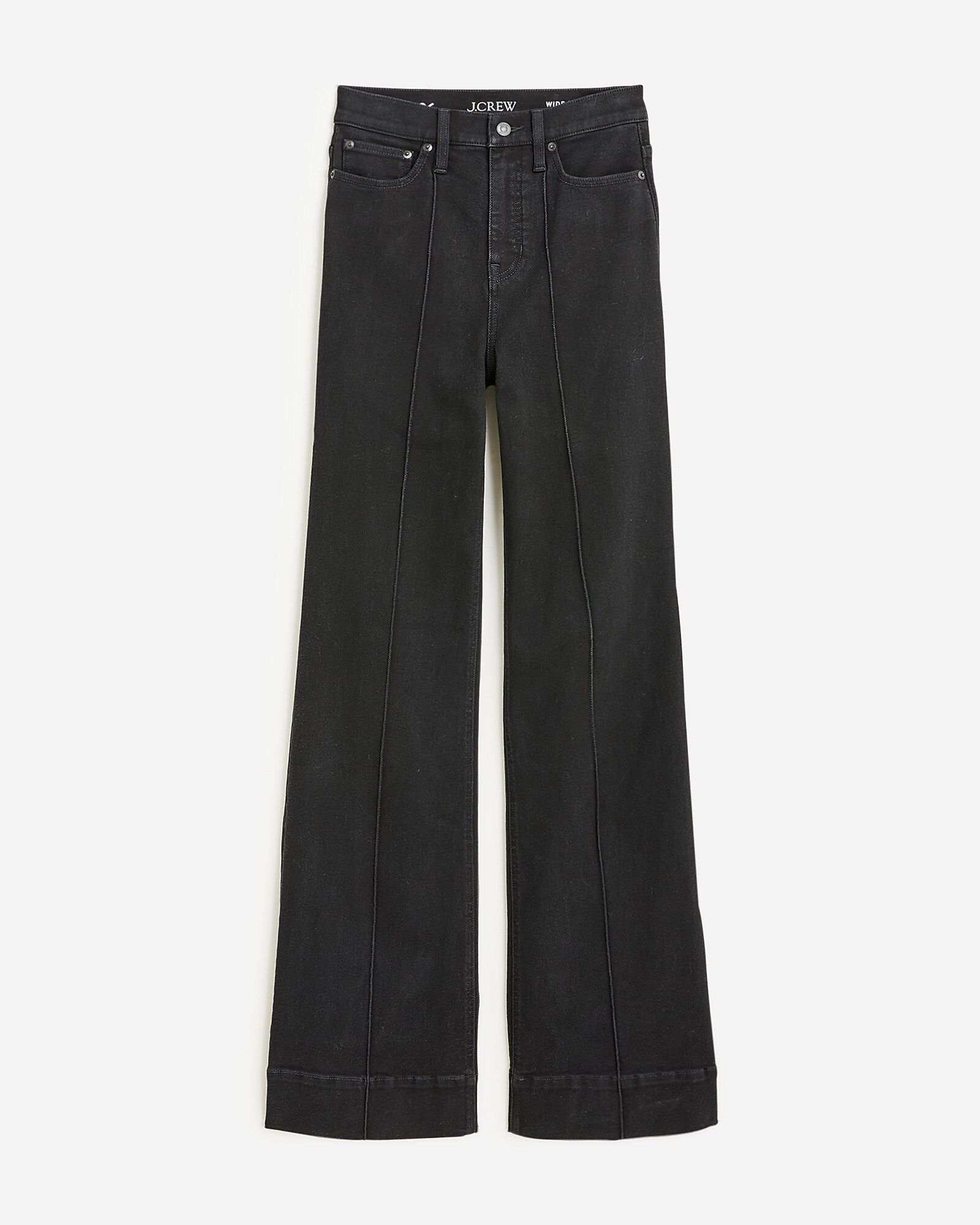 Pintuck denim trouser in black | J.Crew US