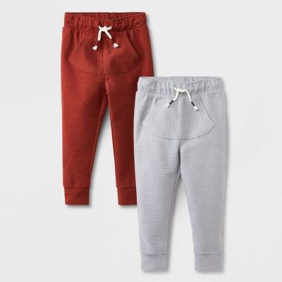 Toddler Boys' 2pk Ottoman Knit Jogger Pull-On Pants - Cat & Jack™ Gray | Target