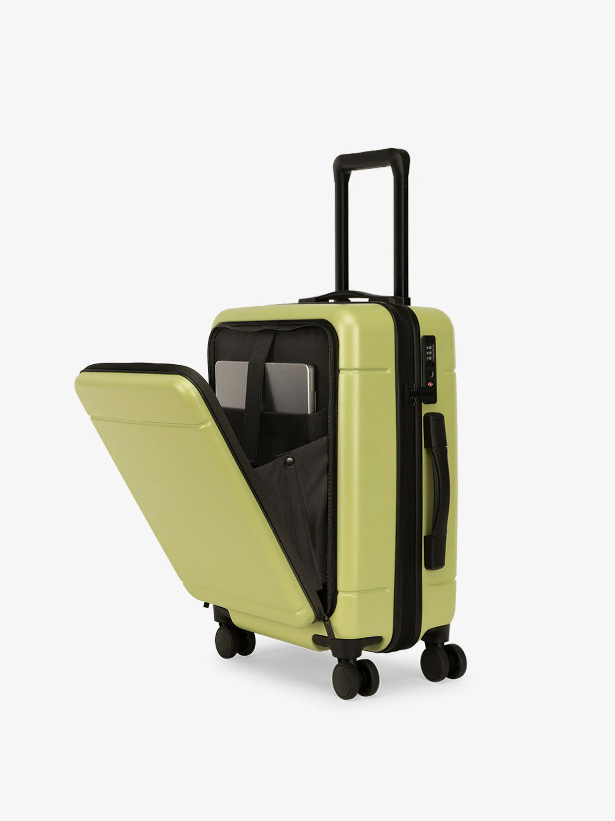 CALPAK Hue Front Pocket Carry-On Luggage in Key Lime | 20 inch | Travel Suitcase | CALPAK