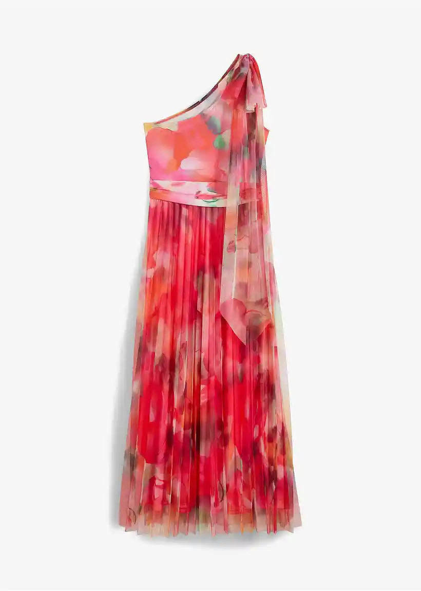 One-Shoulder-Kleid mit plissiertem Tüllrock | Bonprix DE