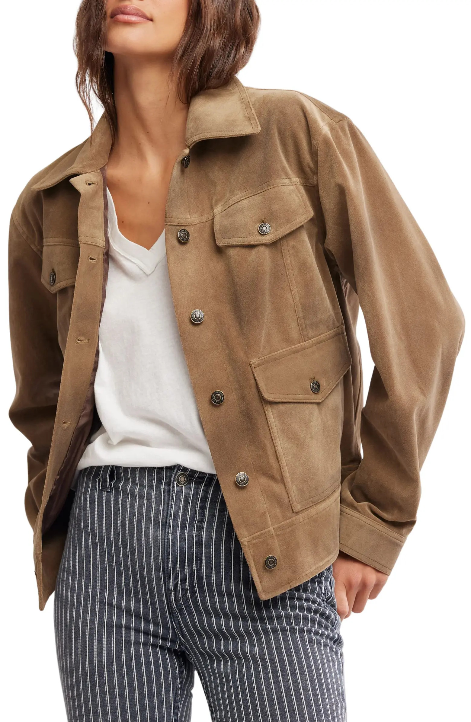Night Ranch Faux Suede Trucker Jacket | Nordstrom