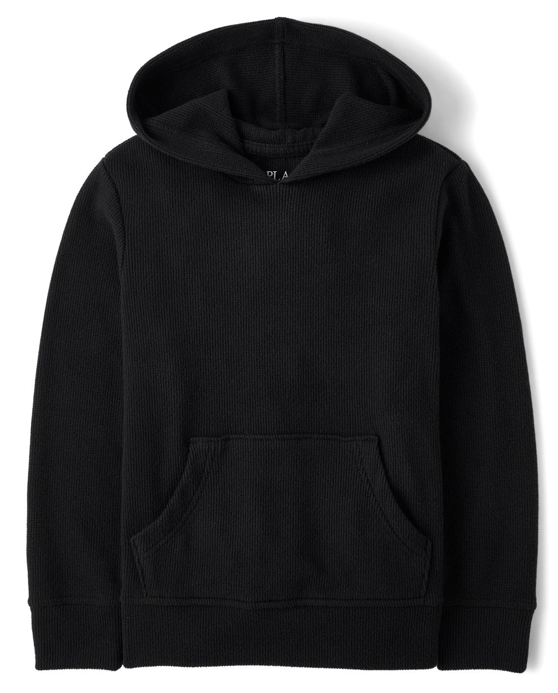 Kids Plush Winter Waffle Thermal Hoodie - black | The Children's Place