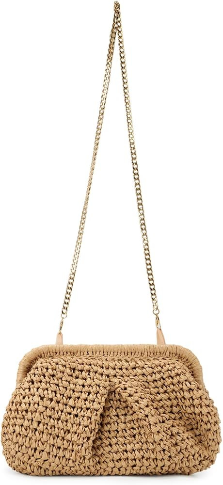 Emprier Straw Clutch Purse for Women Cloud Dumpling Pouch Straw Crossbody Shoulder Handbag Summer... | Amazon (US)