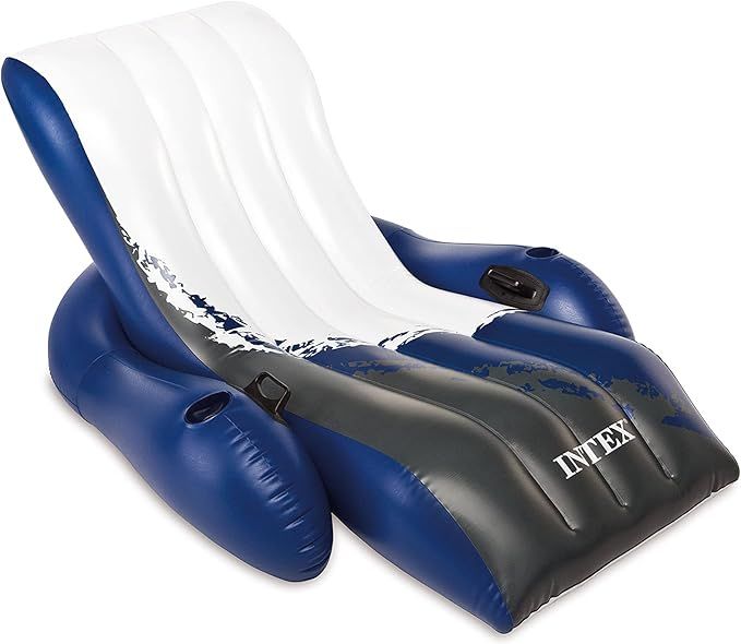 Intex Floating Recliner Inflatable Lounge, 71in X 53in, Multicolor | Amazon (US)