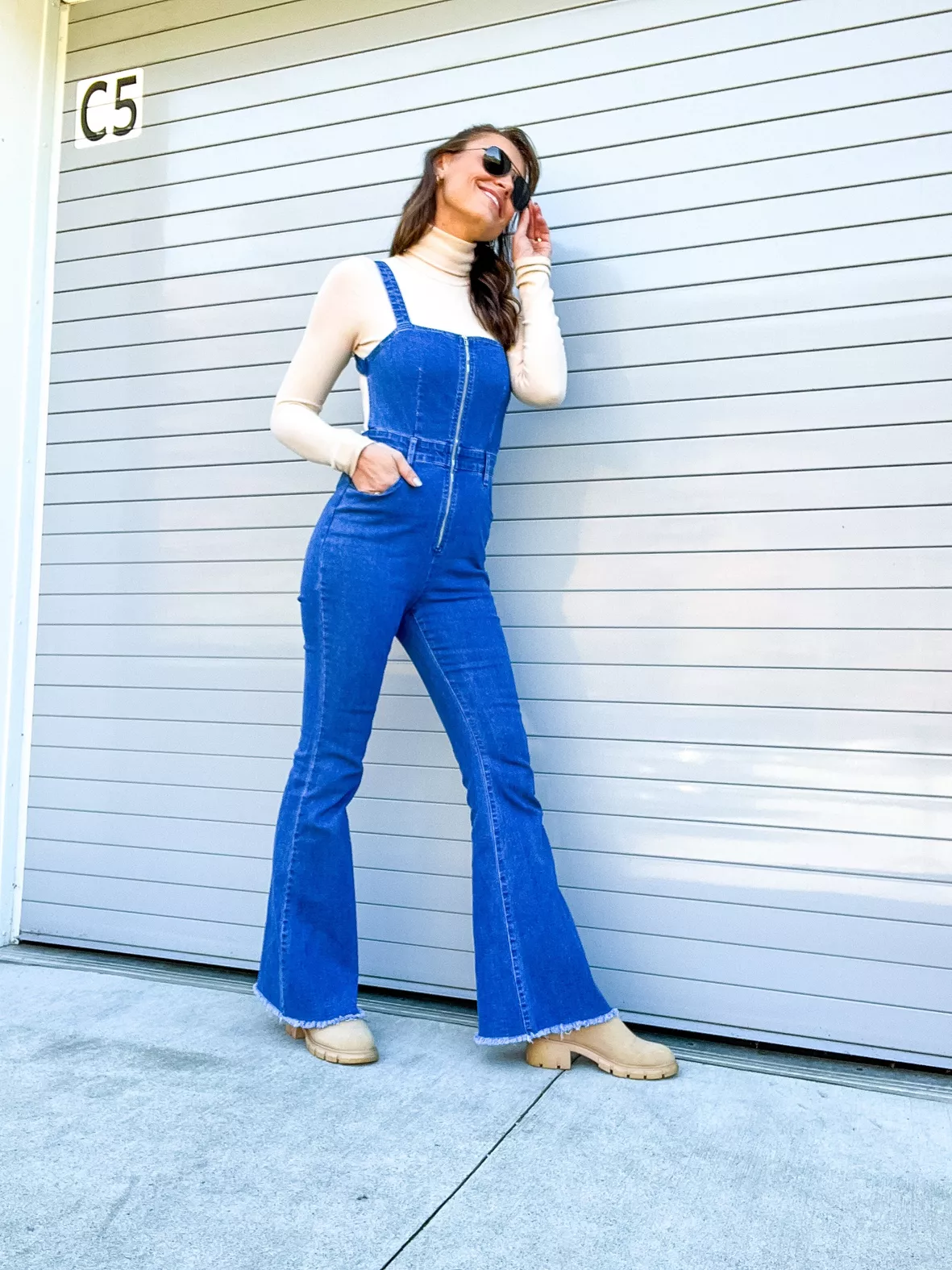 Gimme The Flare Denim Jumpsuit curated on LTK