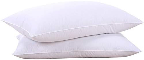 puredown Natural Goose Down Feather White Pillow Inserts, 100% Egyptian Cotton Fabric Cover Bed P... | Amazon (US)
