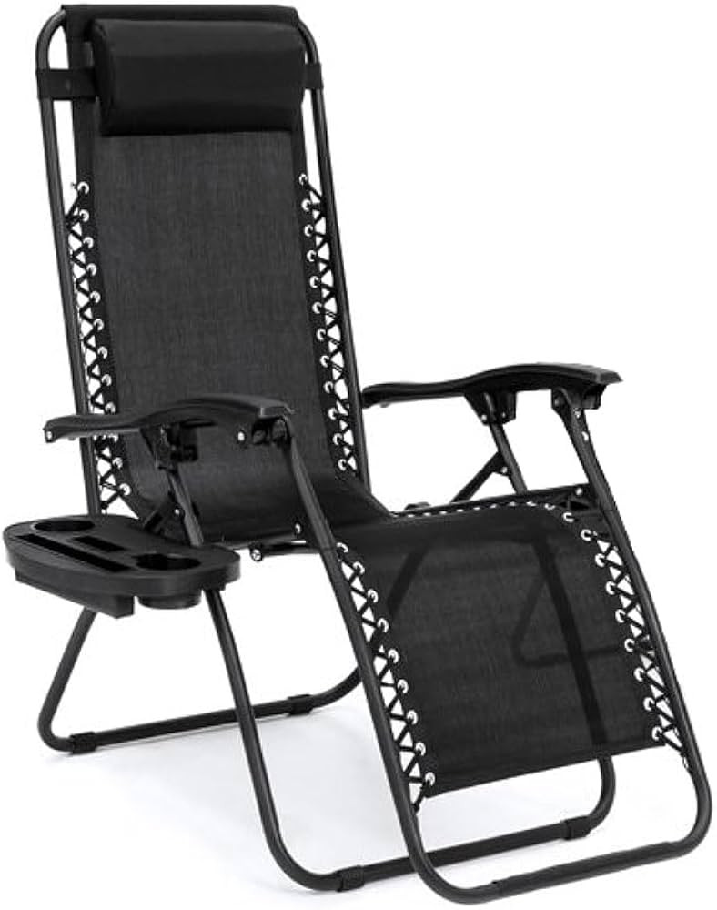 EZONE (1-Chair) Zero Gravity Lounge Chair Outdoor Adjustable Reclining Patio Chair Steel Mesh Fol... | Amazon (US)