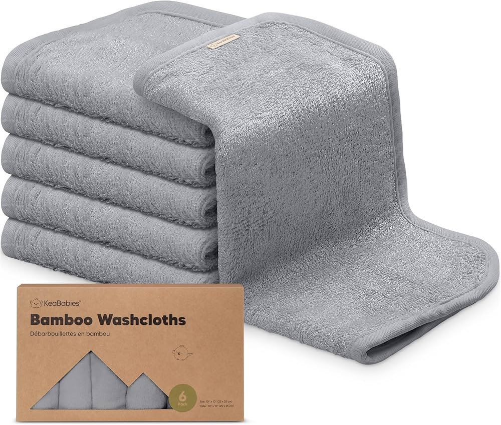 6-Pack Organic Baby Washcloths – Soft Bamboo Washcloth, Baby Wash Cloths, Baby Wash Cloth for N... | Amazon (US)