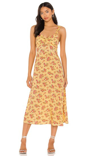 FAITHFULL THE BRAND Maeve Midi Dress in Yellow. - size L (also in S) | Revolve Clothing (Global)