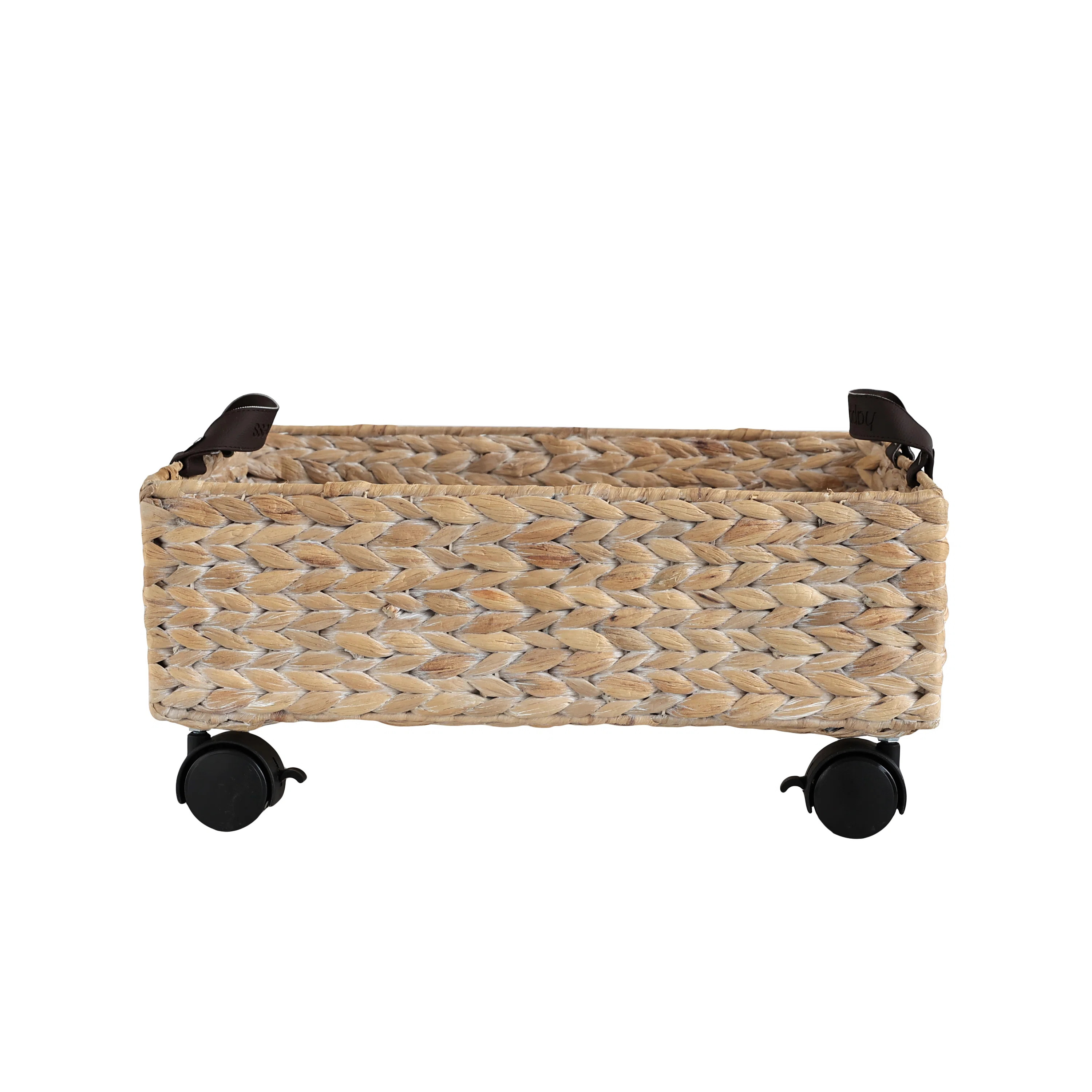 Adaline 18.11" Classic Farmhouse Handwoven Hyacinth Rectangular Underbed Storage Bin with Wheels ... | Wayfair North America