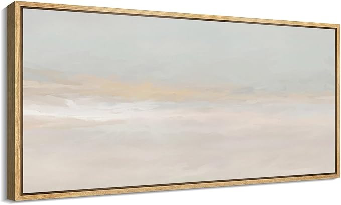 MUDECOR Extra Large Framed Canvas Print Wall Art Tranquil Pastel Horizon Soft Sky and Ocean Tones... | Amazon (US)